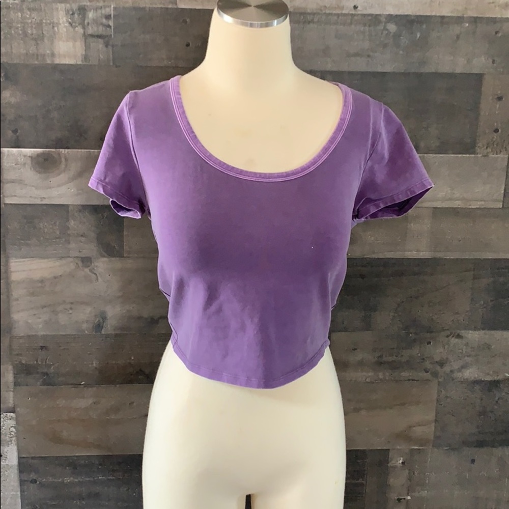 Aeropostale Shirt Sleeve Purple Crop Top